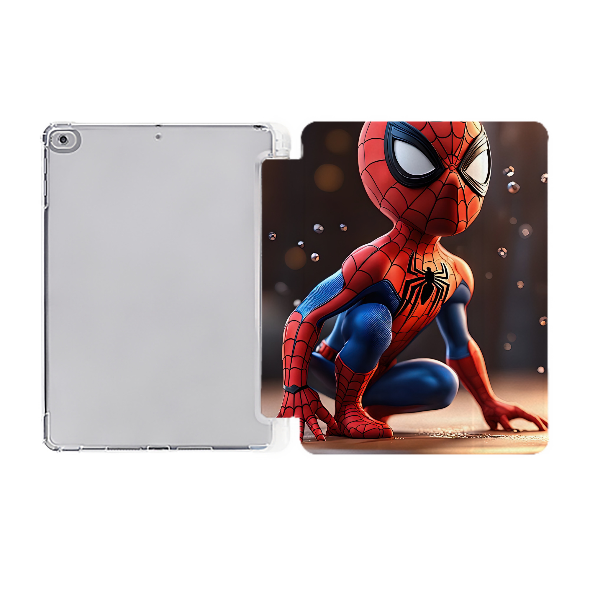（画像用） Spider Man スパイダーマン IPad ケース ペン収納付き 三つ折りスタンド PUレザー×シリコン 対応機種9.5/10.5/10.9インチ